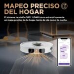 Shark PowerDetect Robot Aspirador y Fregasuelos 2 en 1, Base Autovaciado 60 días, LiDAR 3D, WiFi App, NeverStuck, Blanco AV2810ZEEUWH - Image 5